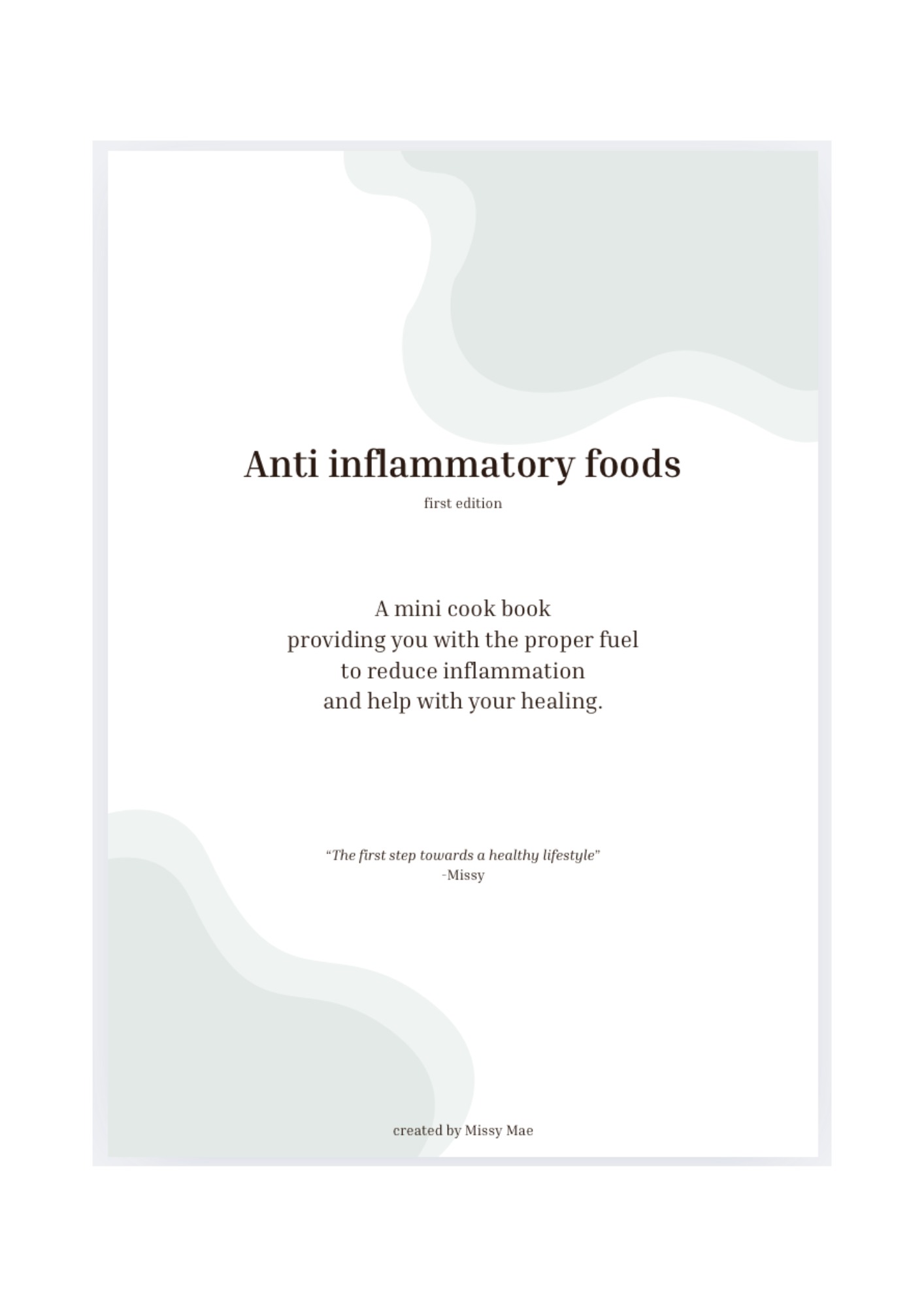 Anti inflammatory mini cookbook