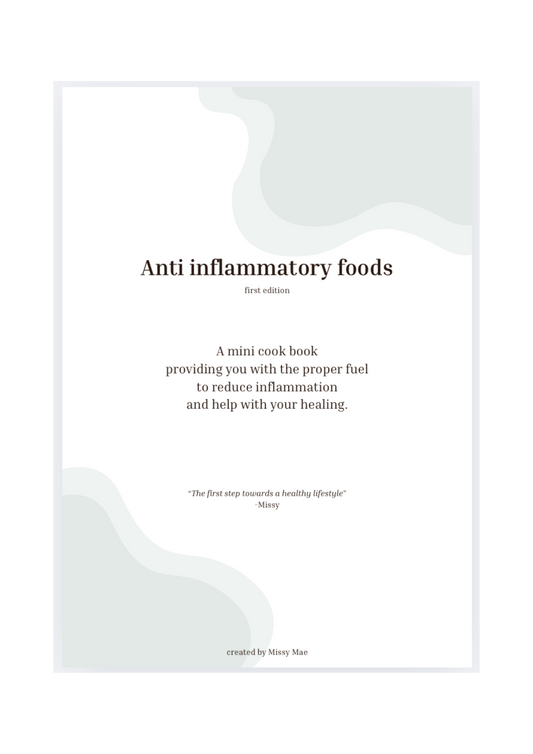 Anti inflammatory mini cookbook